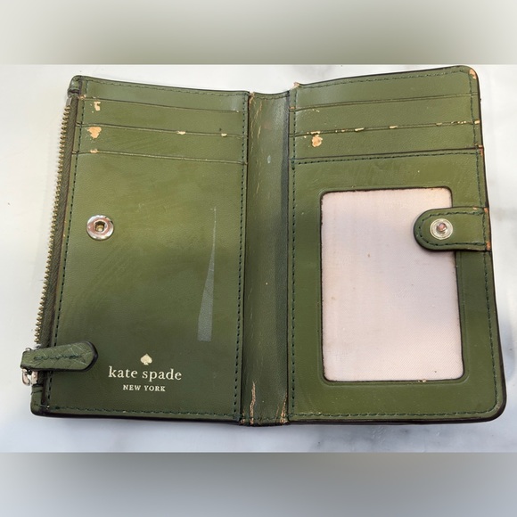 Kate Spade Olive Green Leather wallet Pouch - Picture 6 of 6